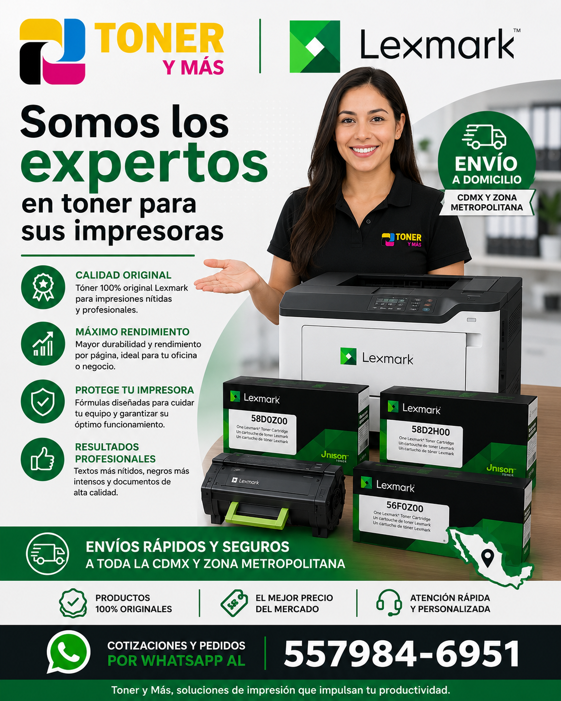 VENTA DE TONER LEXMARK A DOMICILIO EN CDMX