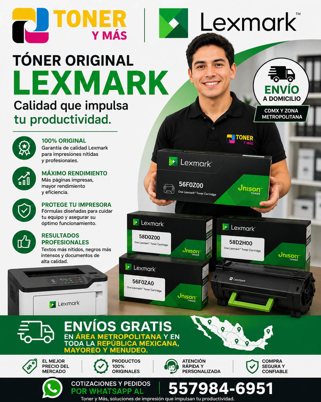 VENTA DE TONER LEXMARK A DOMICILIO EN CDMX