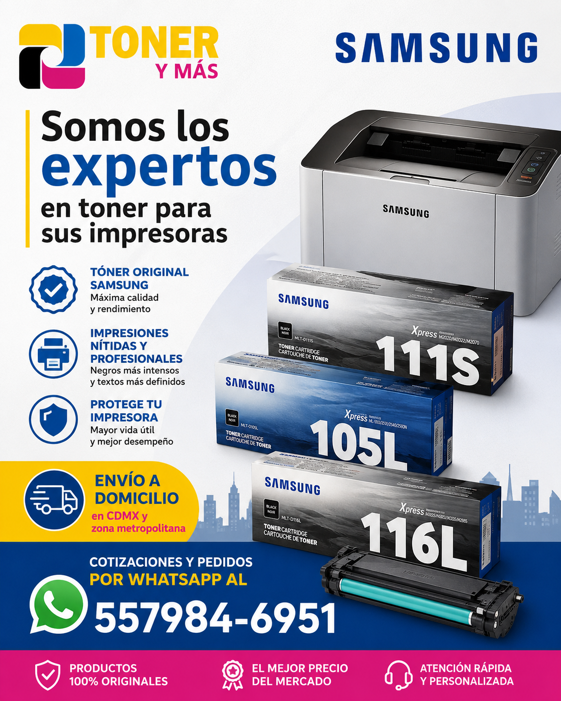 VENTA DE TONER SAMSUNG A DOMICILIO EN CDMX